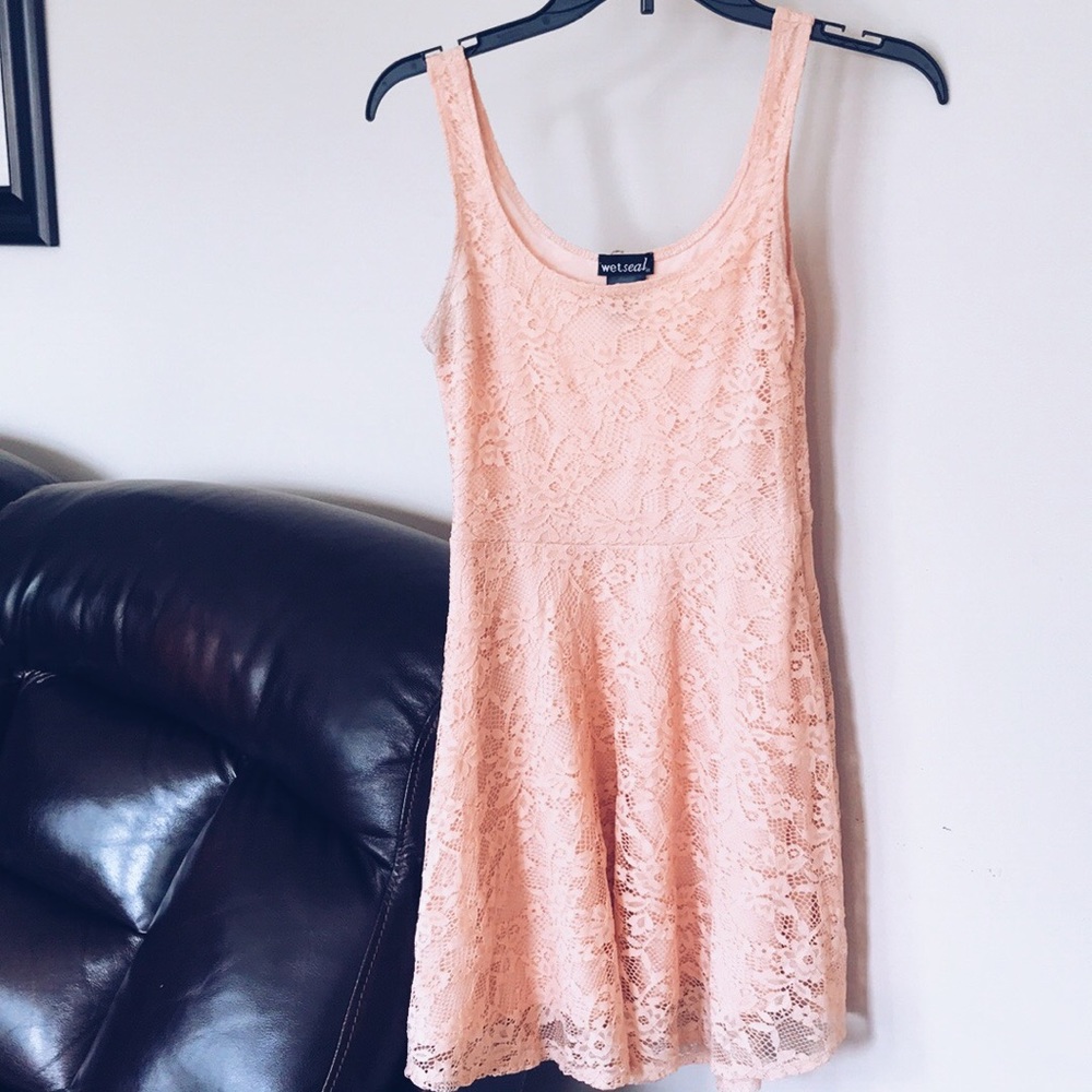 Small peach/light pink lace dress from Wet Seal